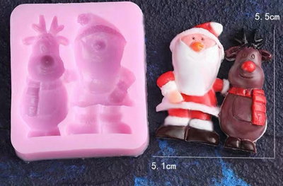 Molde de silicona Papa Noel con reno