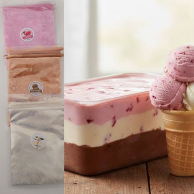 3  sobres polvo Mica "Helado Napolitano"
