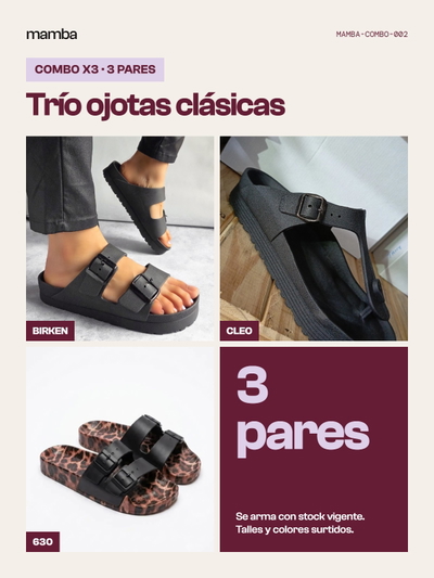 COMBO X3 - TRÍO OJOTAS CLÁSICAS