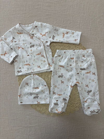 Ajuar 3 Piezas Batita Bosque