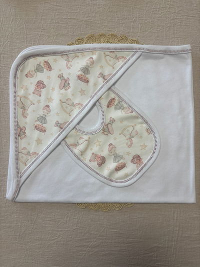 Mantita Recibidora de Algodón + Babero (Bailarina)