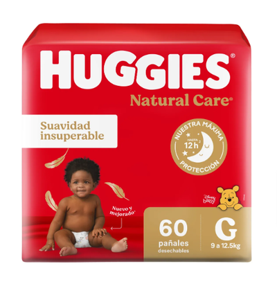 HUGGIES NATURAL CARE Gx60U Hipoalergénico