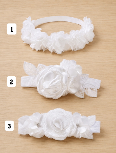 Vincha flores blancas