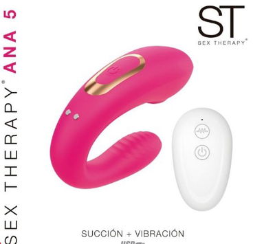 VIBRADOR SUCCIONADOR CLITORIS/PUNTO G C/ CONTROL REMOTO 