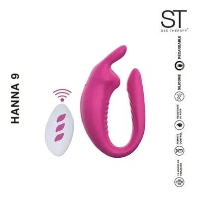 VIBRADOR DOBLE ESTIMULACION C/ CONTROL REMOTO HANNA 9