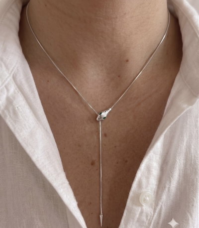 Collar - Corbatero víbora - bañado en plata 
