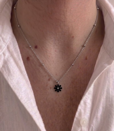 Collar flor - acero quirúrgico 