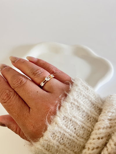 Anillo cubic triple - talle 18