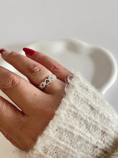 Anillo talle 18 corazones 