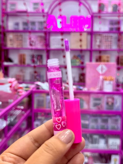 Lip gloss corazones pink 21 x3 $900c/u
