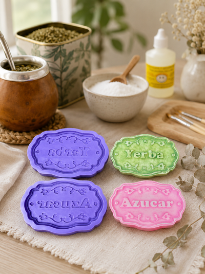 Molde Silicona FRASES DECORATIVAS YERBA Y AZUCAR N° 129 Mamá Dora