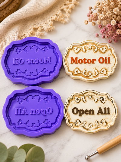 Molde Silicona FRASES DECORATIVAS MOTOR OIL Y OPEN ALL N° 132 Mamá Dora
