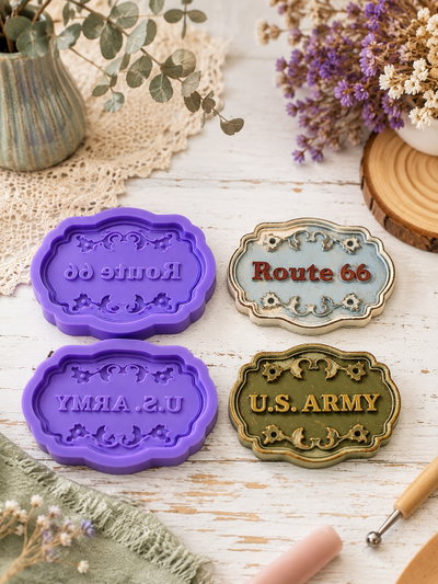 Molde Silicona FRASES DECORATIVAS RUTA 66 Y US ARMY N° 130 Mamá Dora