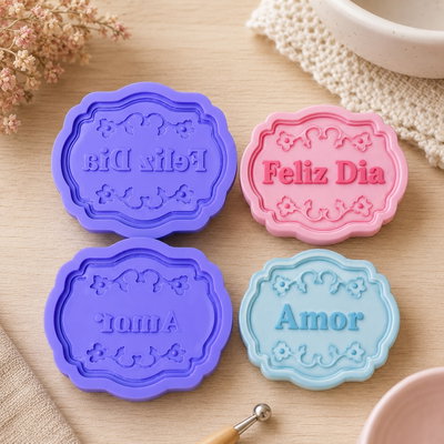 Molde Silicona FRASES DECORATIVAS FELIZ DÍA Y AMOR N° 135 Mamá Dora