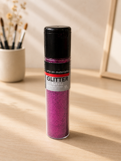 Glitter Fucsia 15g para Porcelana Fría – Efecto Brillo Intenso
