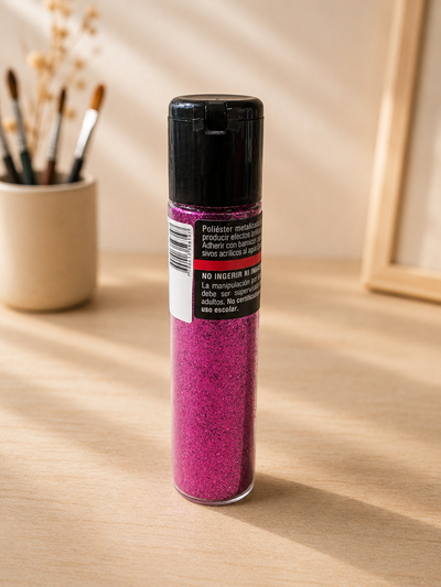 Glitter Fucsia 15g para Porcelana Fría – Efecto Brillo Intenso
