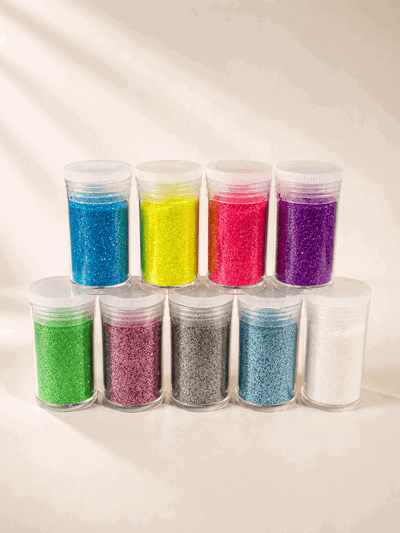 Set Glitter Pastel para Porcelana Fría x9 Colores