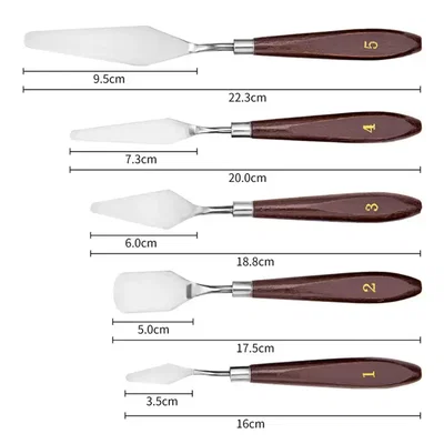 Set Espátulas para Porcelana Fría x5 Piezas con Mango Plástico