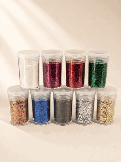 Set Glitter Clásico para Porcelana Fría x9 Colores
