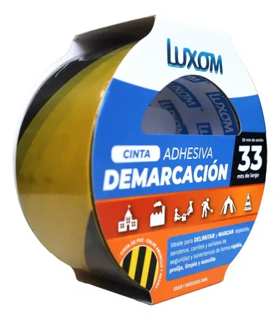 inta Demarcación Señalización Piso/pared 50 Mm X 33m Luxom Color Amarillo/negro