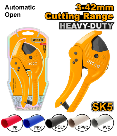 TIJERA CORTACAÑO PVC HASTA 42MM. HEAVY DUTY 230 MM • INGCO