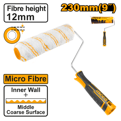RODILLO INDUSTRIAL 230MM X 12MM MICROFIBRA INTERIOR • INGCO