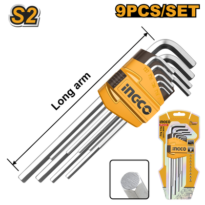 JUEGO 9 LLAVES ALLEN 1.5MM A 10MM • INGCO