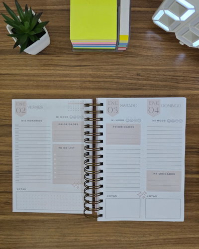 AGENDA A5 DIARIA Floral Rosa