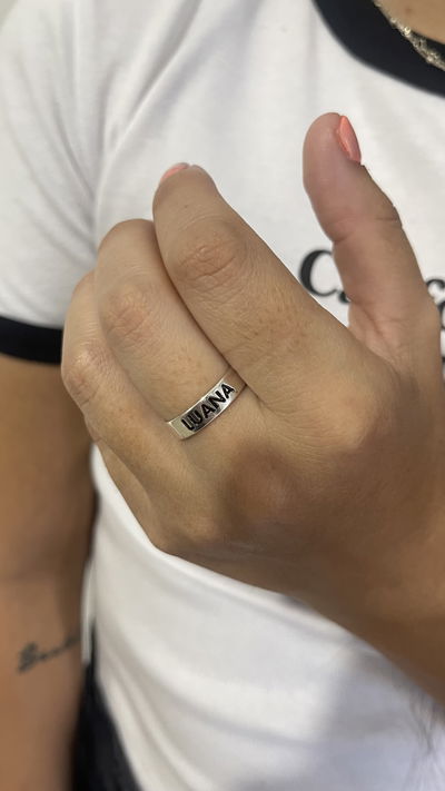 ANILLO CINTA UN GRABADO - PLATA 925