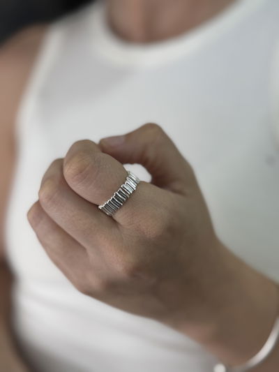 ANILLO MILO ACERO BLANCO