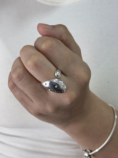 ANILLO CLEMENTINA ACERO BLANCO