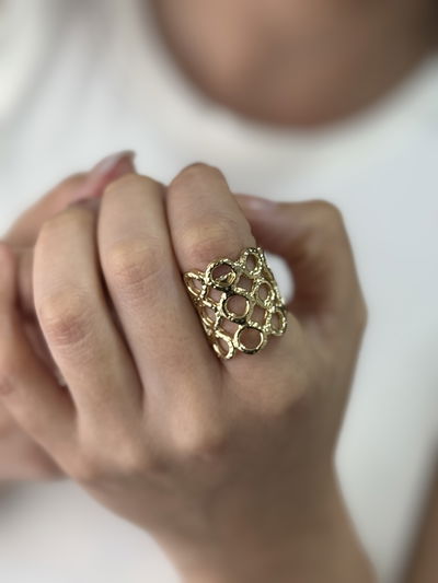 ANILLO RUMANA GOLD ACERO QUIRURGICO