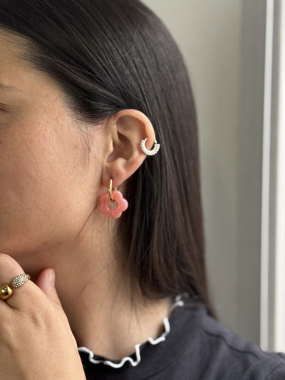 AROS FLOWER PINK GOLD ACERO QUIRURGICO