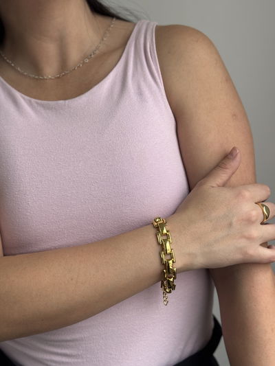 PULSERA HUSH GOLD - ACERO QUIRÚRGICO GOLDEN