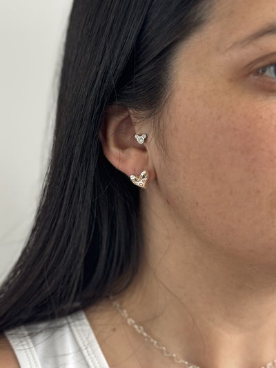 Aros Plata 925 - Zarcillos de corazón