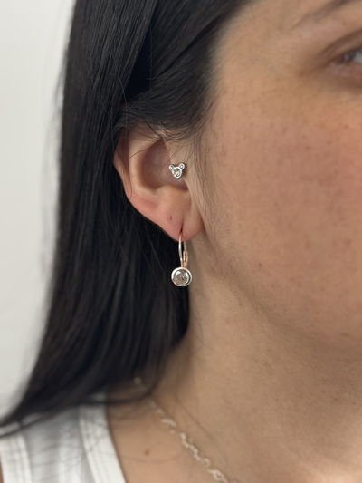 Aros Plata 925 - zarcillos circon 7mm