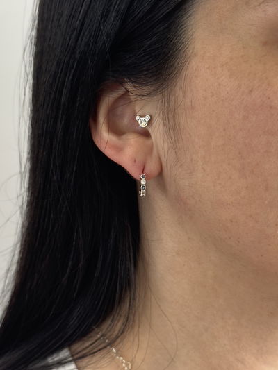 Aros Plata 925 - Huggies ojo turco 12mm