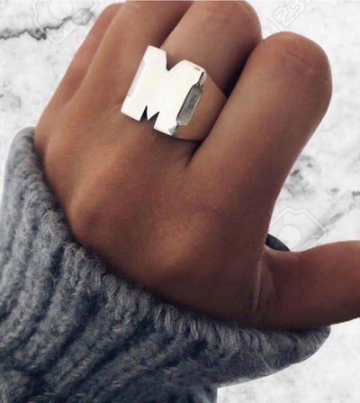 ANILLO MEGA INICIAL PLATA 925