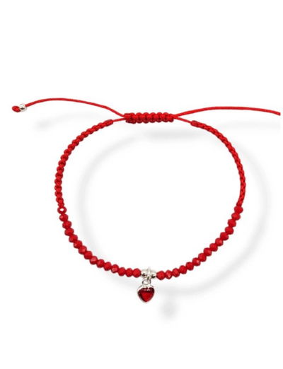 Pulsera Plata 925 - cora rojo