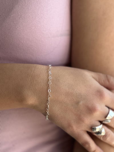 Pulsera Plata 925 - corazon entrelazados