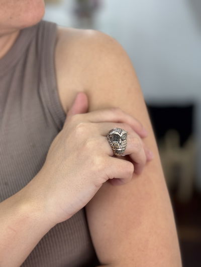 ANILLO BUHO PLATA 925