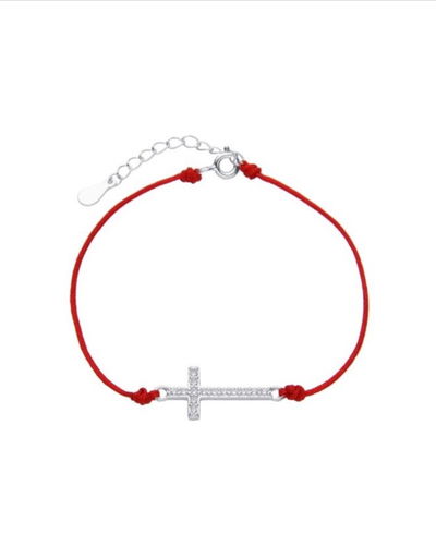 Pulsera Plata 925 - Hilo rojo con cruz