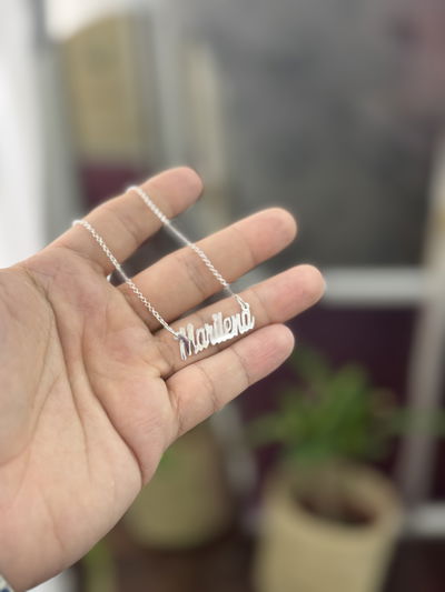 CADENA MINIROLITO CON DIJE NOMBRE PLATA 925