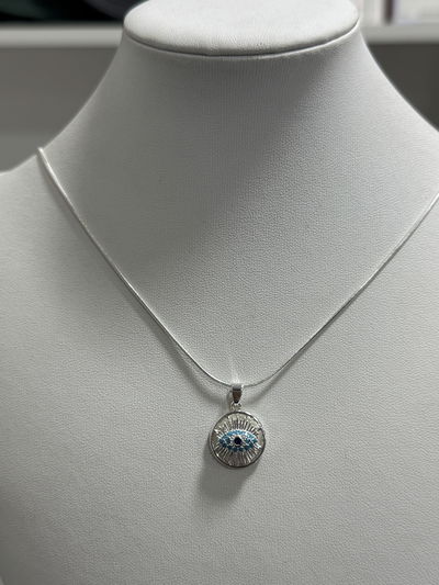 COLLAR OJITO GIRO SILVER ACERO BLANCO 