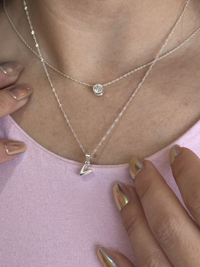 CADENA CON DIJE INICIAL PLATA 925