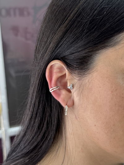EARCUFF SILVER ACERO QUIRURGICO