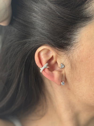 EARCUFF KASEYA ACERO QUIRÚRGICO BLANCO 