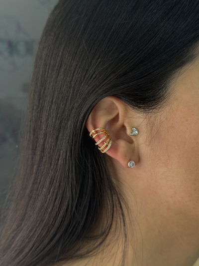 EARCUFF THAIS GOLDEN ACERO QUIRURGICO