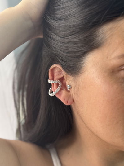 EARCUFF DIANELA ACERO QUIRURGICO BLANCO