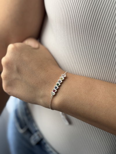 PULSERA PLATA 925 DE CORAZONES 